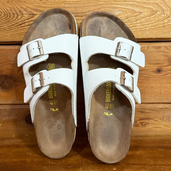 Birkenstock White Arizona Sandals Womens Size 40 US 9 - Picture 2 of 8